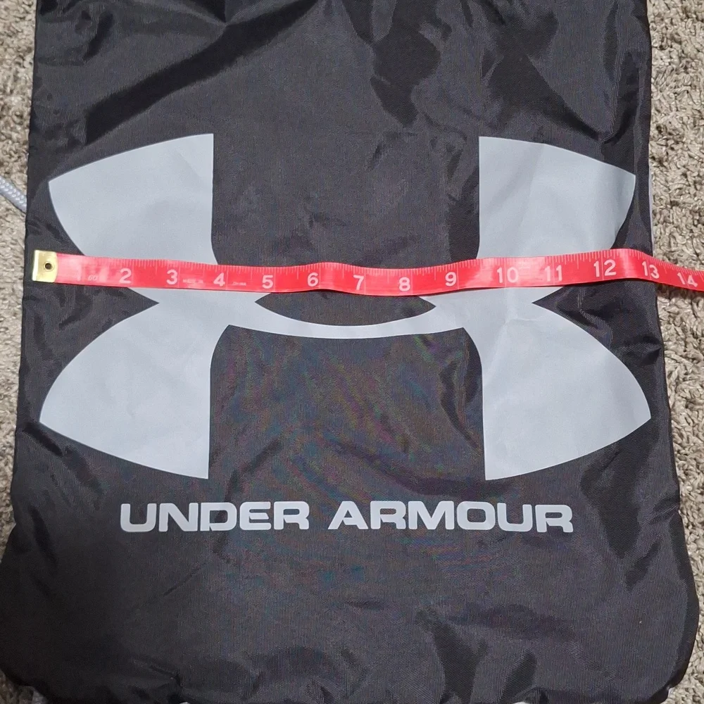 Under Armour Gray Black Nylon Canvas Drawstring Backpack